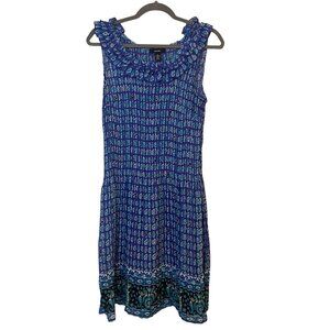 Alfani Blue Summer Dress with Beautiful Pattern Size 14